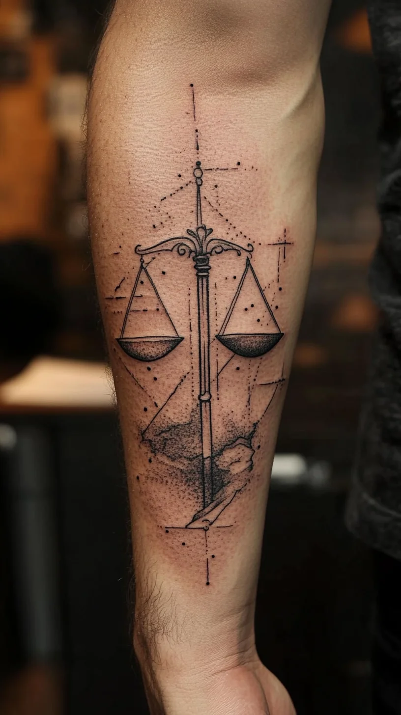 Balance Your Ink: The Striking Scales of Justice Tattoo Design