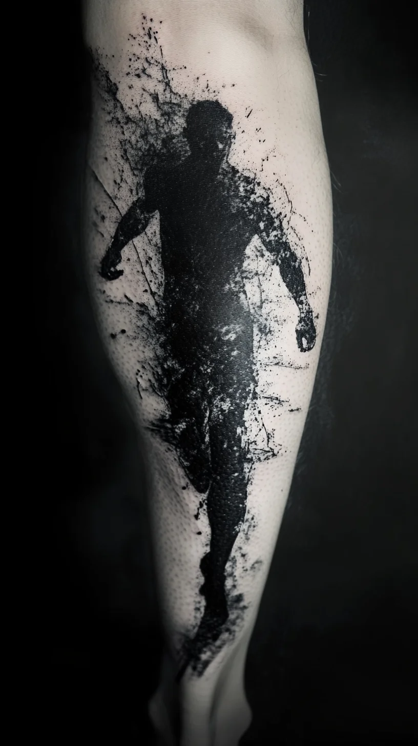 Bold and Dynamic: Express Yourself with this Striking Runner Tattoo Design