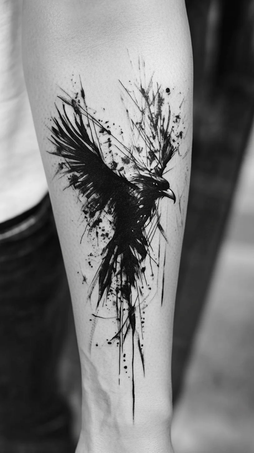 Bold and Edgy: The Black Raven Tattoo That Makes a Statement