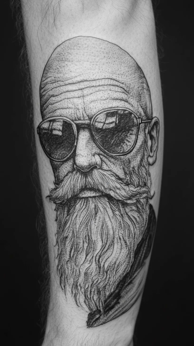 Bold and Timeless: The Bearded Gentleman Tattoo That Captivates