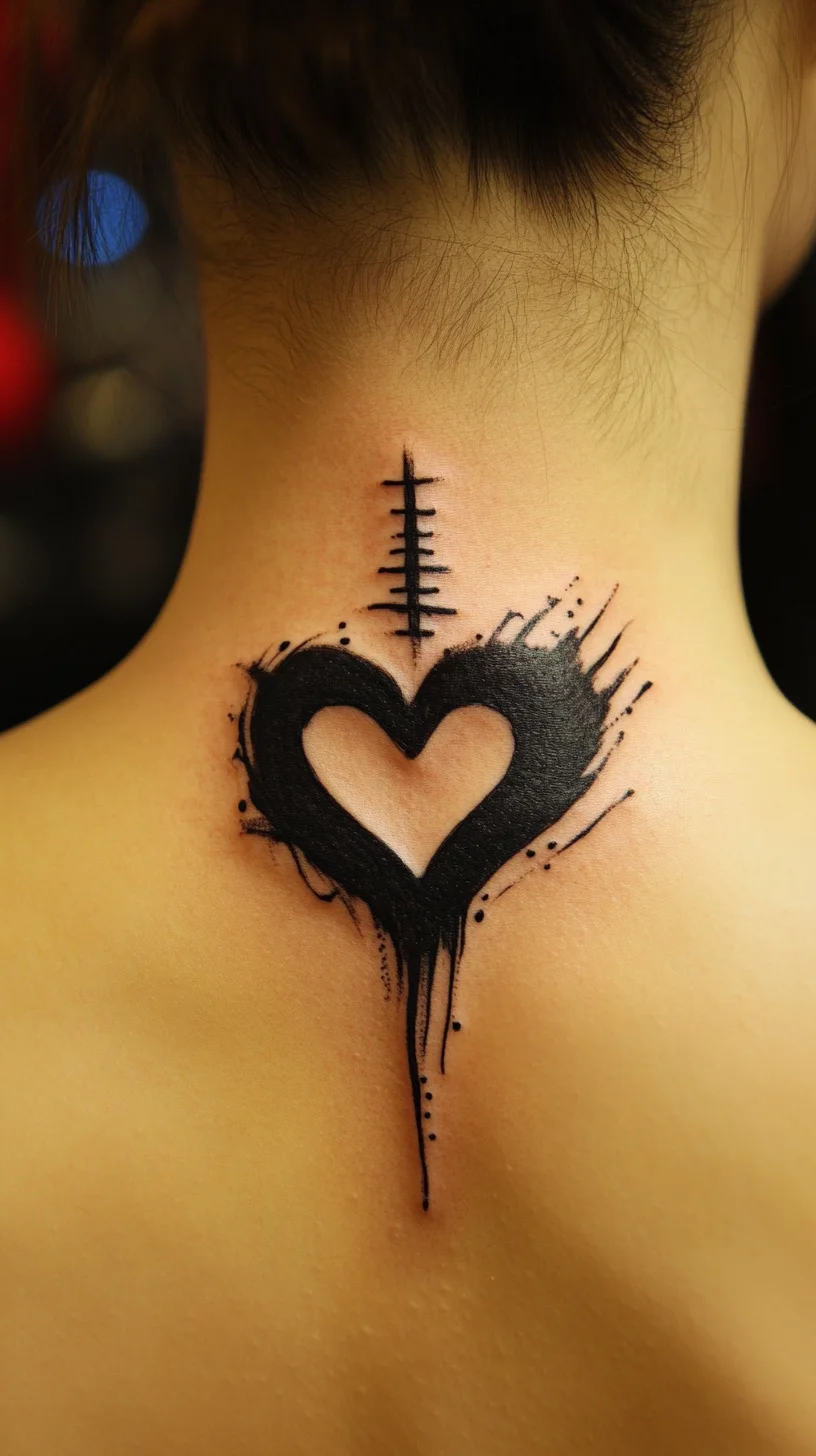 Bold Heartbeat: Edgy Tattoo Design for an Empowered Statement