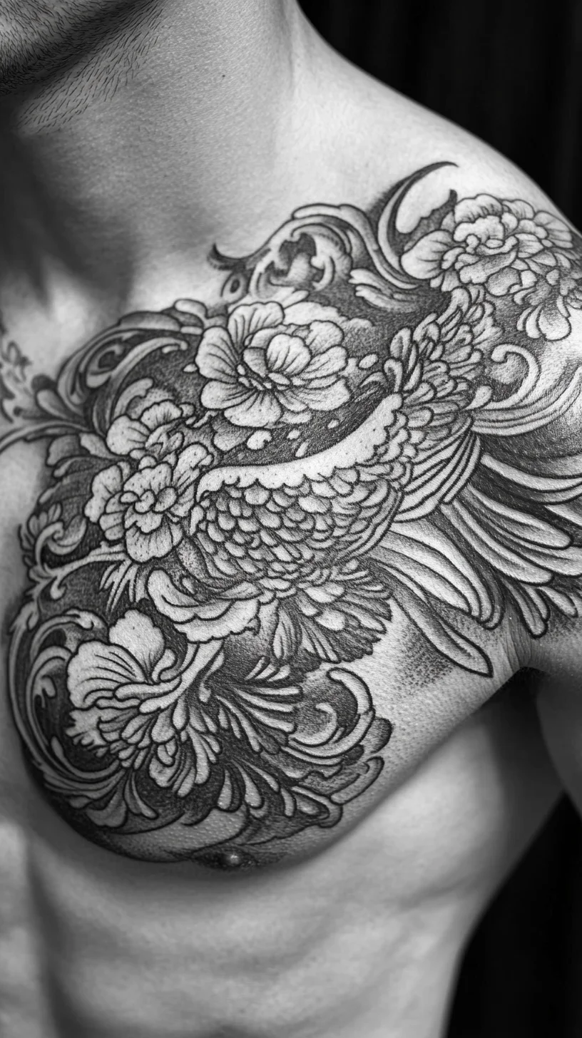 Captivating Black and Grey Floral Phoenix Tattoo: A Bold Symbol of Transformation