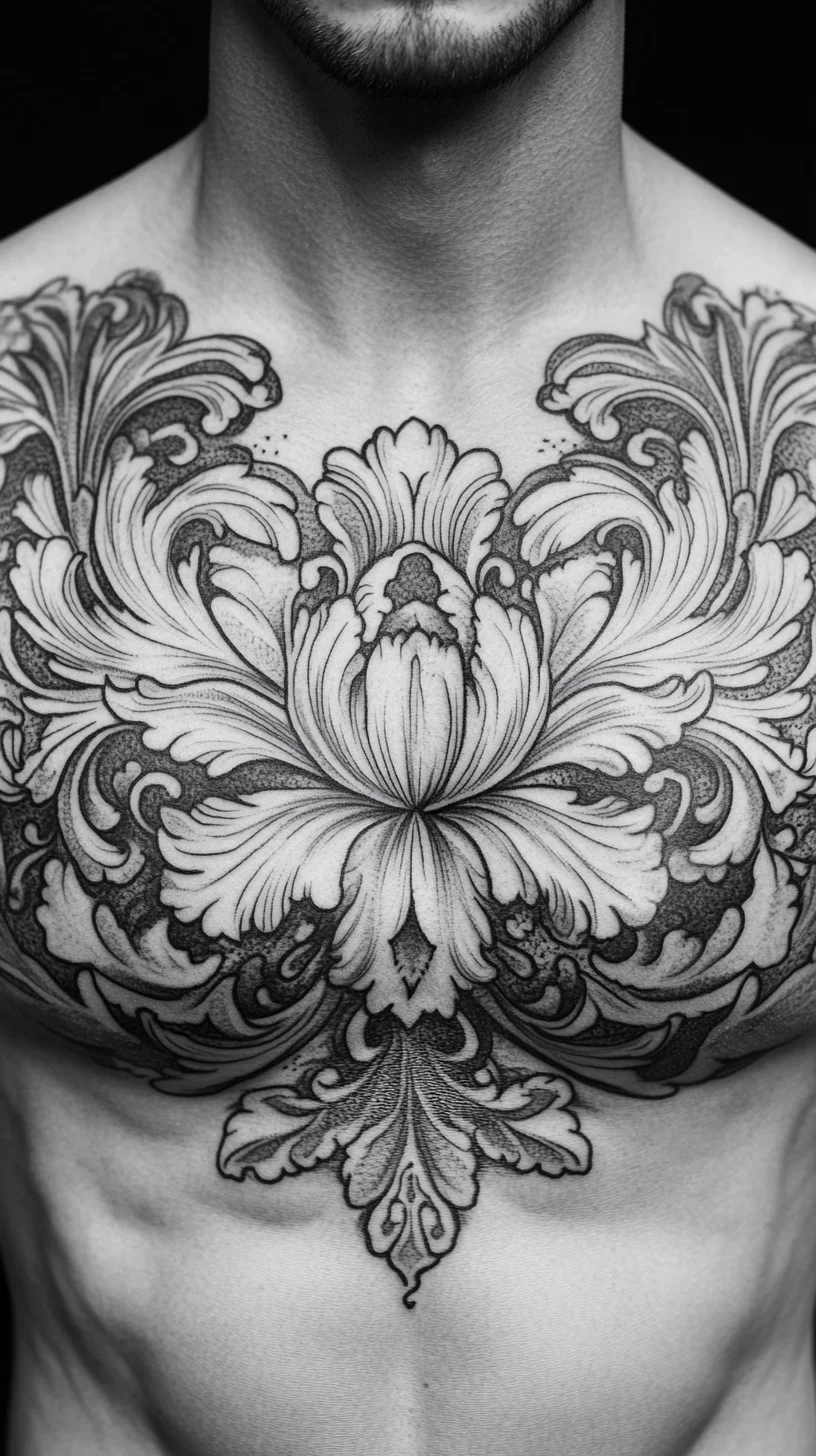 Captivating Chest Tattoos: Ornate Floral Designs for Bold Statements