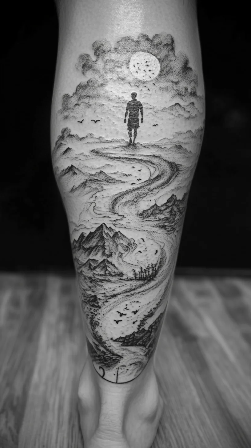 Captivating Journey: Stunning Mountain Landscape Tattoo That Tells Your Story