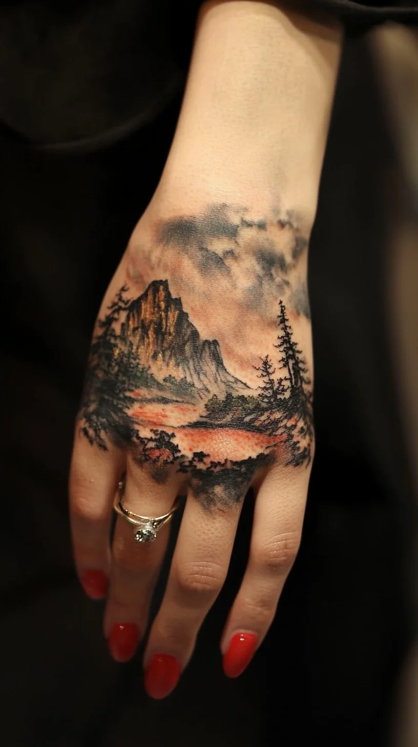 Captivating Landscape Tattoo: Nature's Artistry on Your Skin