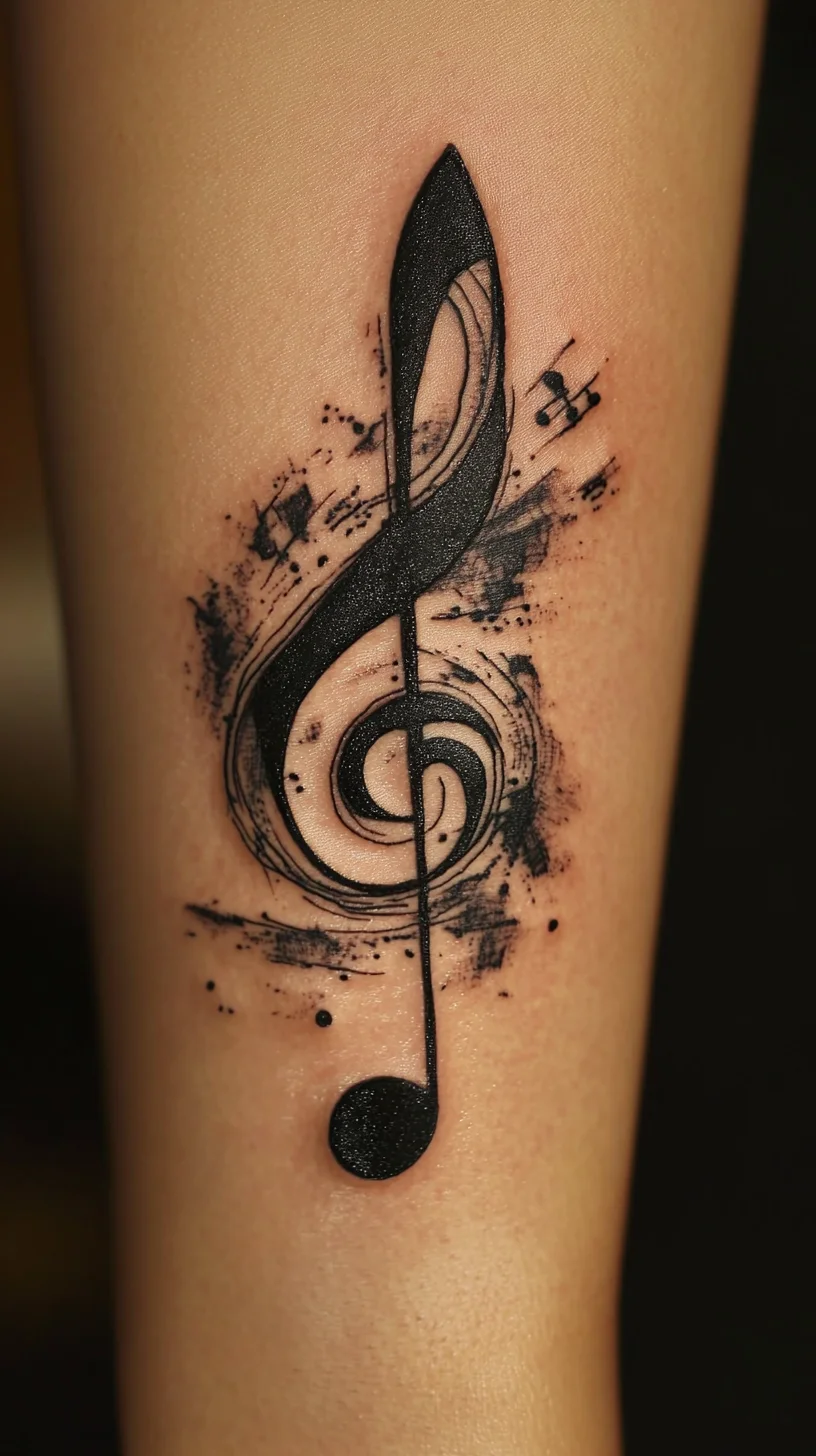 Captivating Musical Harmony: The Perfect Treble Clef Tattoo Design