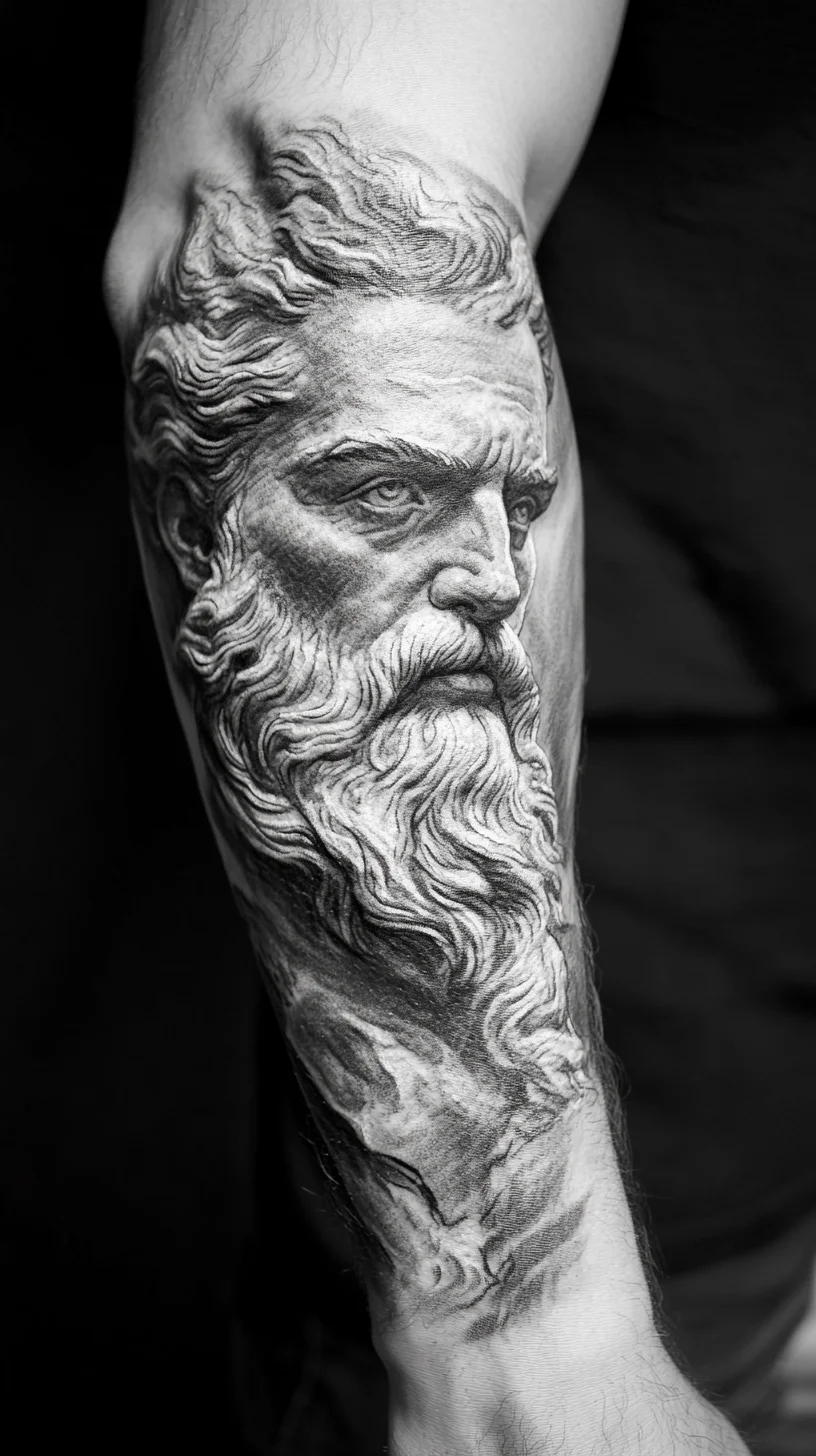 Captivating Realism: Embrace the Ancient with a Stunning Sculptural Tattoo