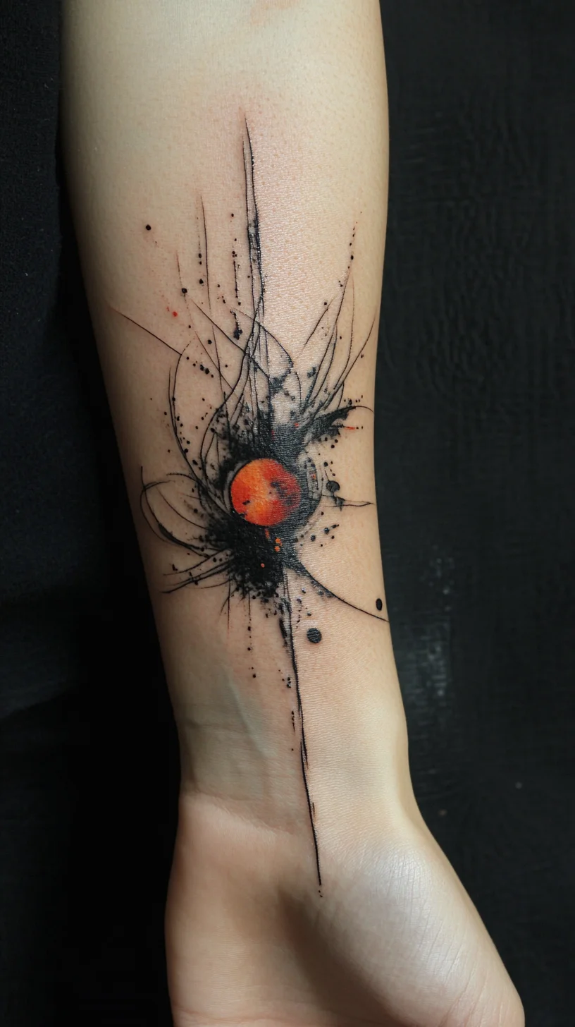 Celestial Artistry: Embrace the Cosmic Flow with Abstract Planet Tattoos