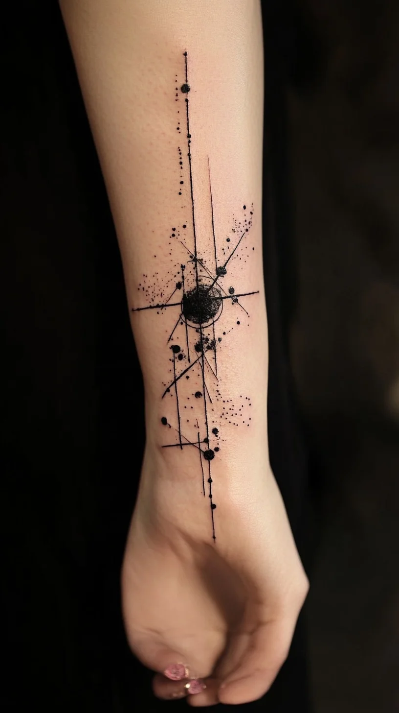 Celestial Elegance: A Minimalist Cosmic Tattoo for the Modern Aesthetic