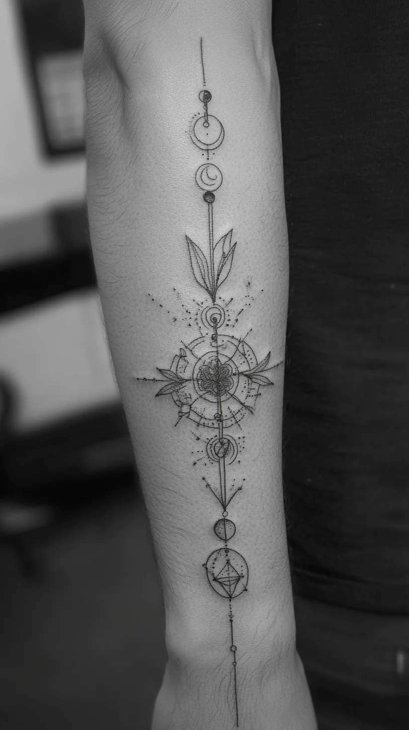 Celestial Elegance: Embrace the Cosmic Charm of Line Art Tattoos