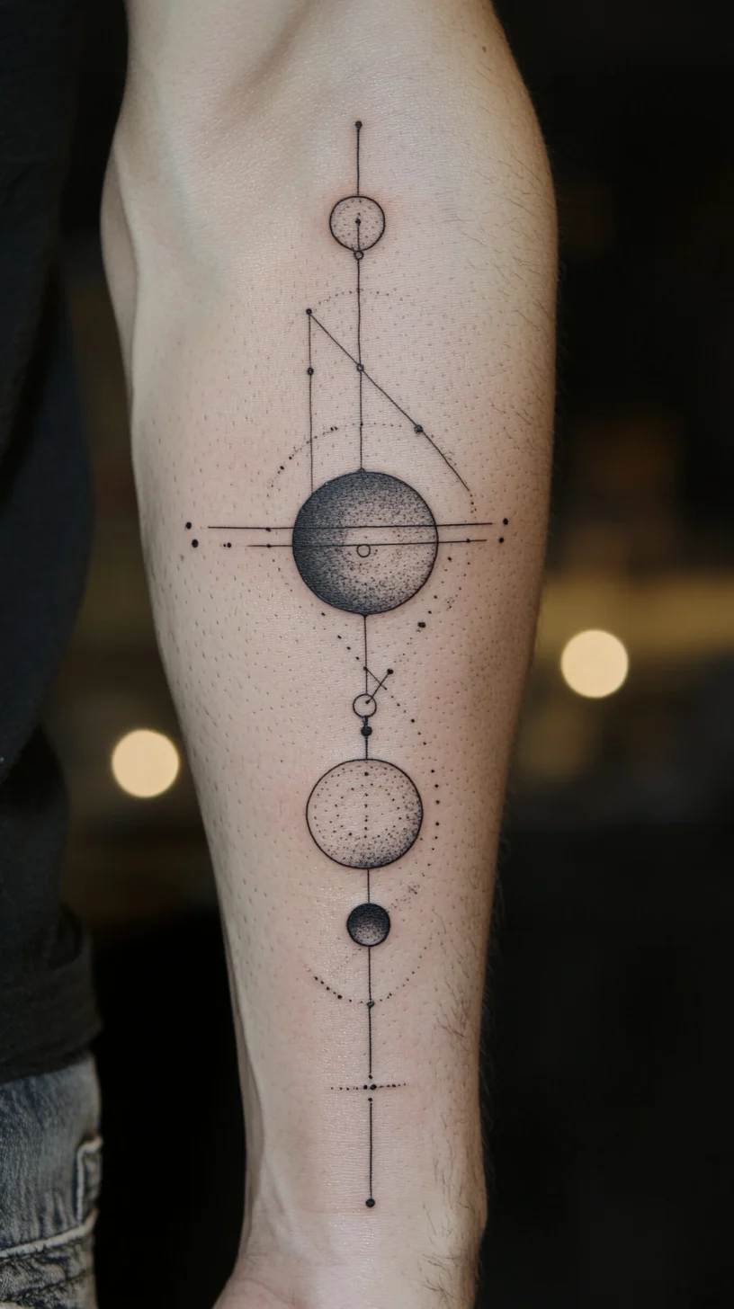 Celestial Geometry: A Daring Tattoo Design for the Cosmic Soul