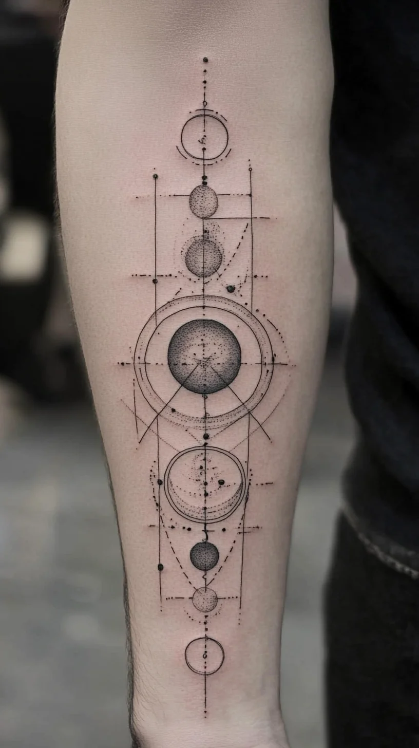 Celestial Geometry: A Stunning Tattoo Design for the Cosmic Soul