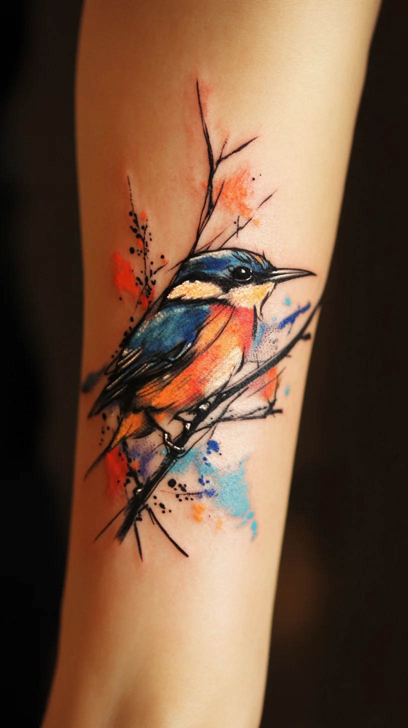 Colorful Bird Tattoo: A Lively Blend of Nature and Artistry