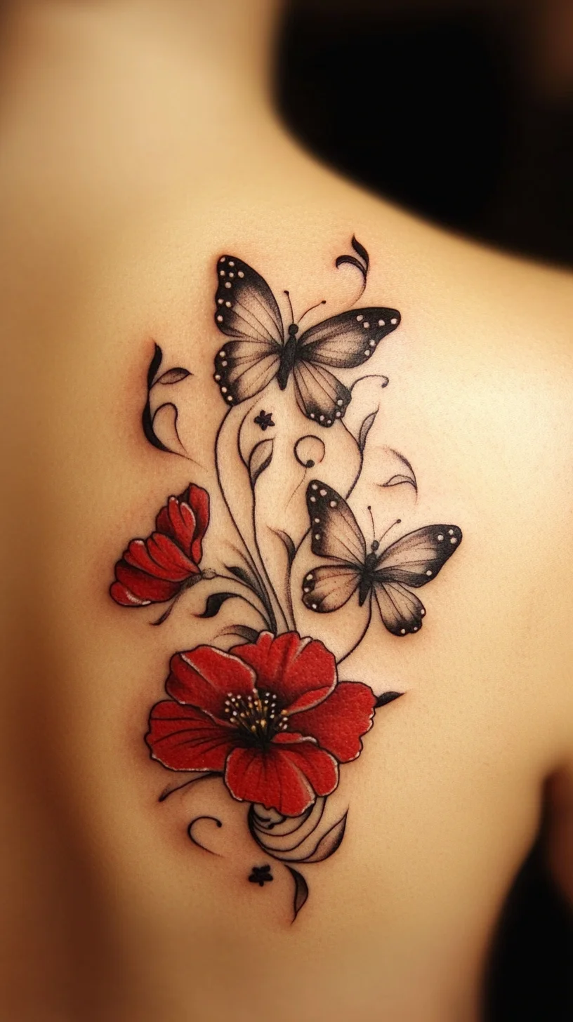 Delicate Floral Butterfly Tattoo: A Fusion of Elegance and Whimsy