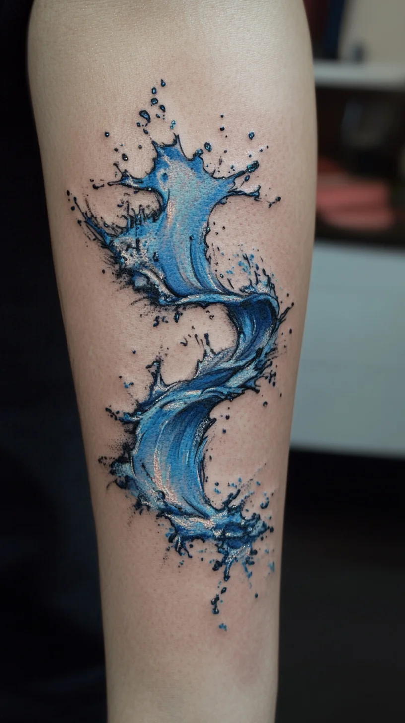 Dive into Art: Captivating Water Splash Tattoo for the Bold and Adventurous