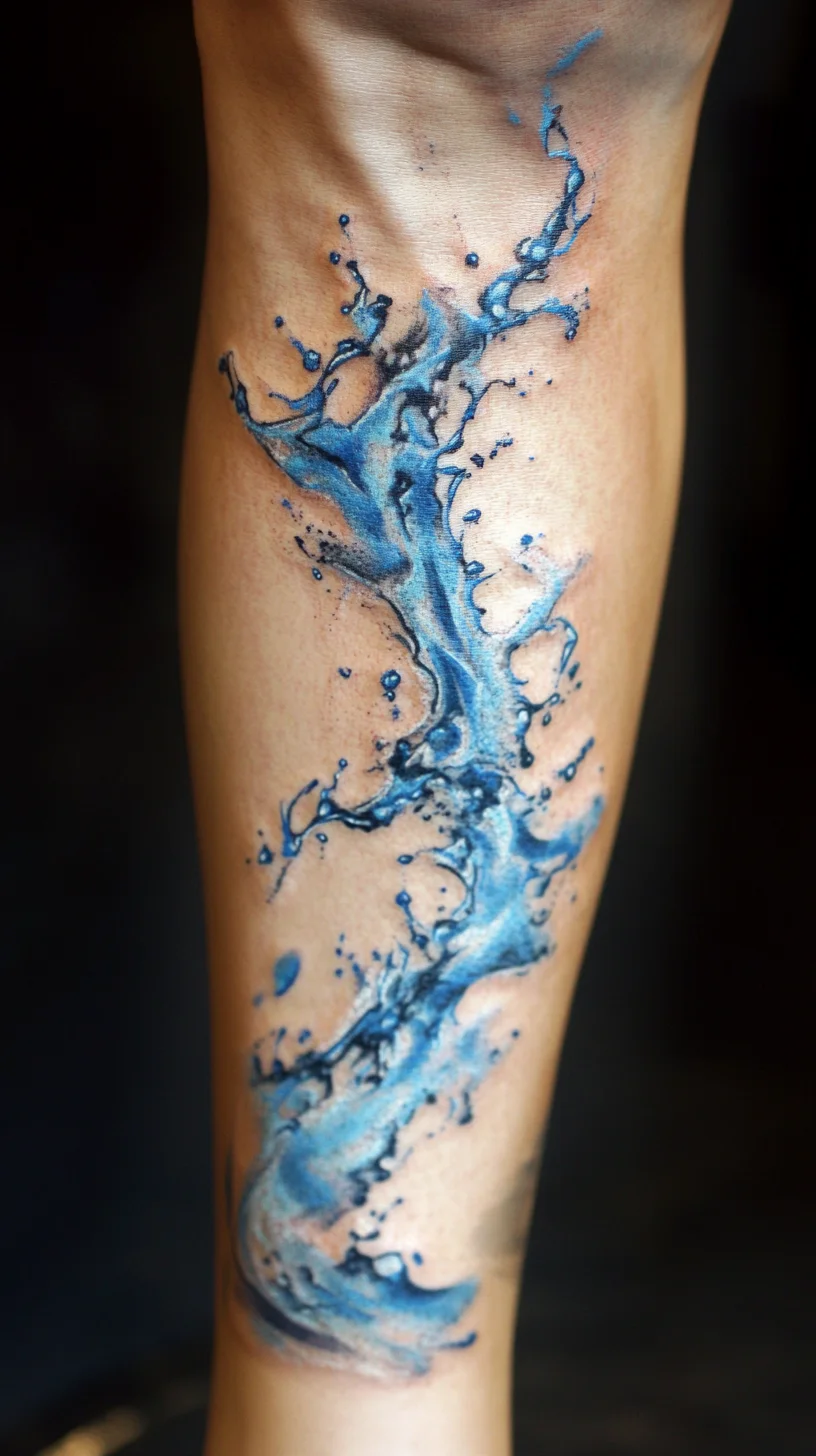 Dive Into Art: Stunning Water Splash Tattoo Design for the Bold and Creative