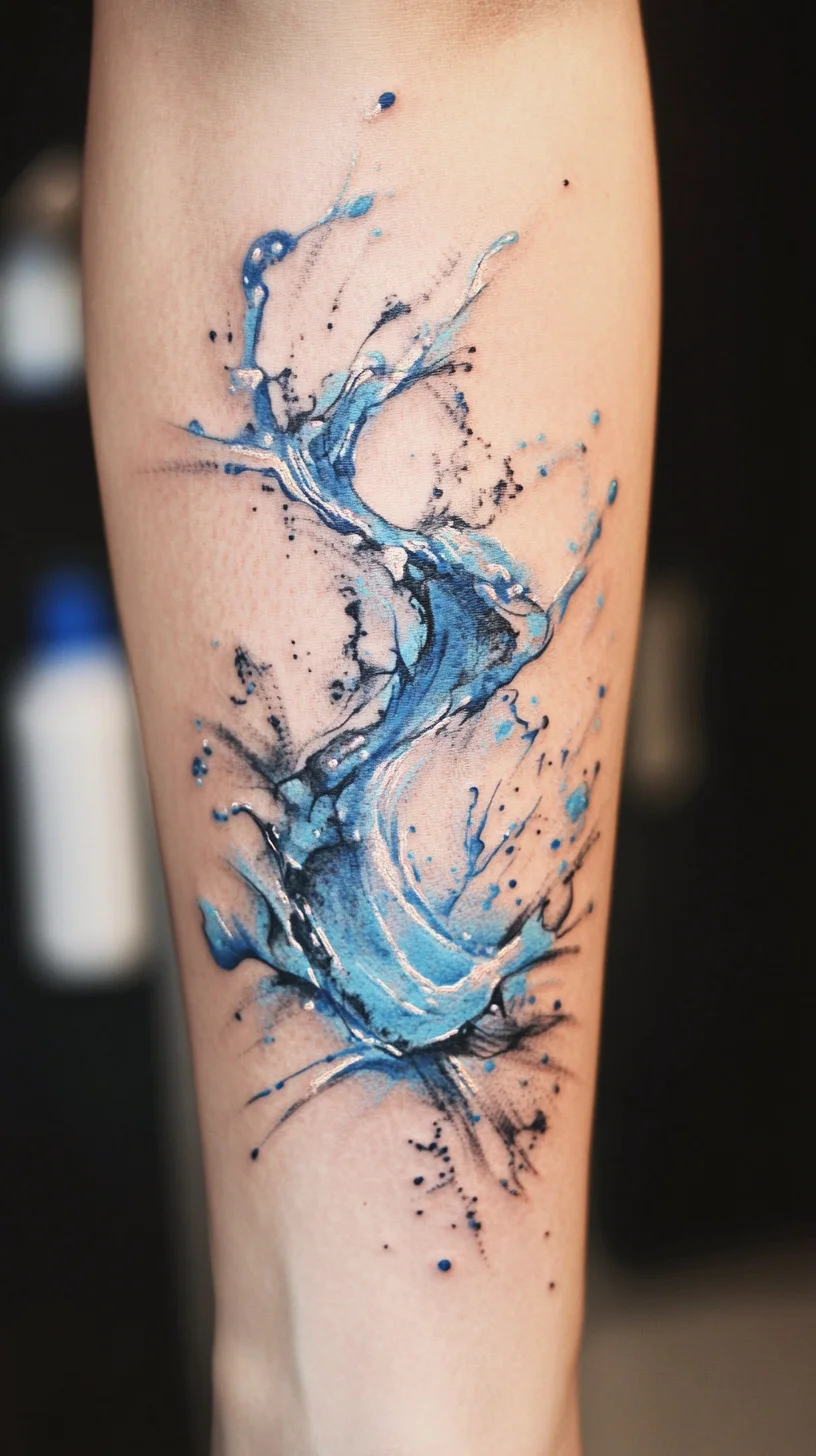 Dive into Artistry: Stunning Water-Inspired Tattoo Design