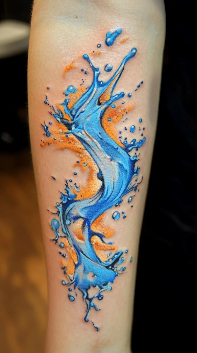 Dive Into Creativity: Stunning Water Splash Tattoo for a Bold Statement