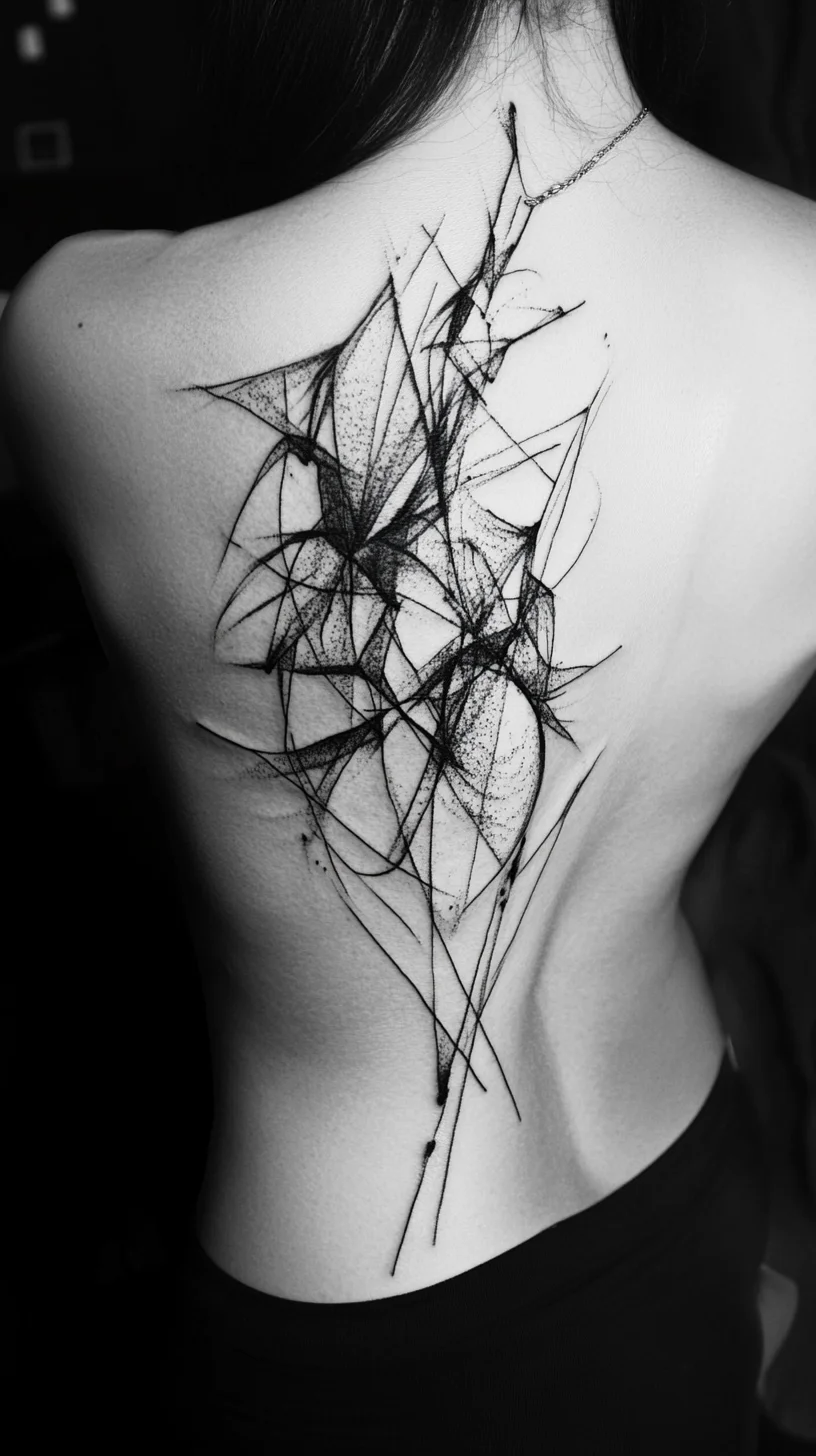 Edgy Abstract Linework: A Stunning Tattoo Style for Bold Statements