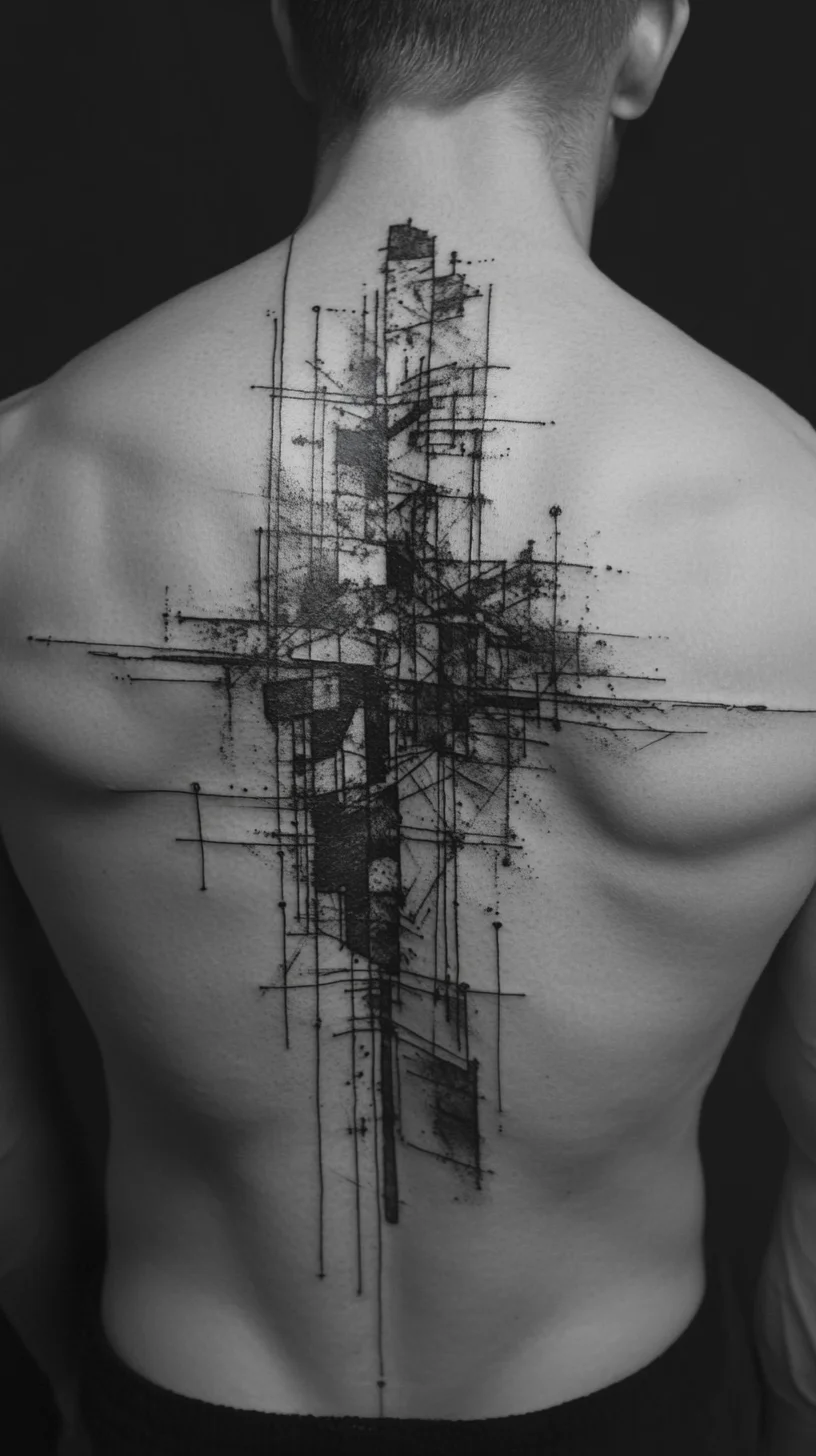 Edgy Geometric Ink: Turn Your Back into a Bold Canvas of Art