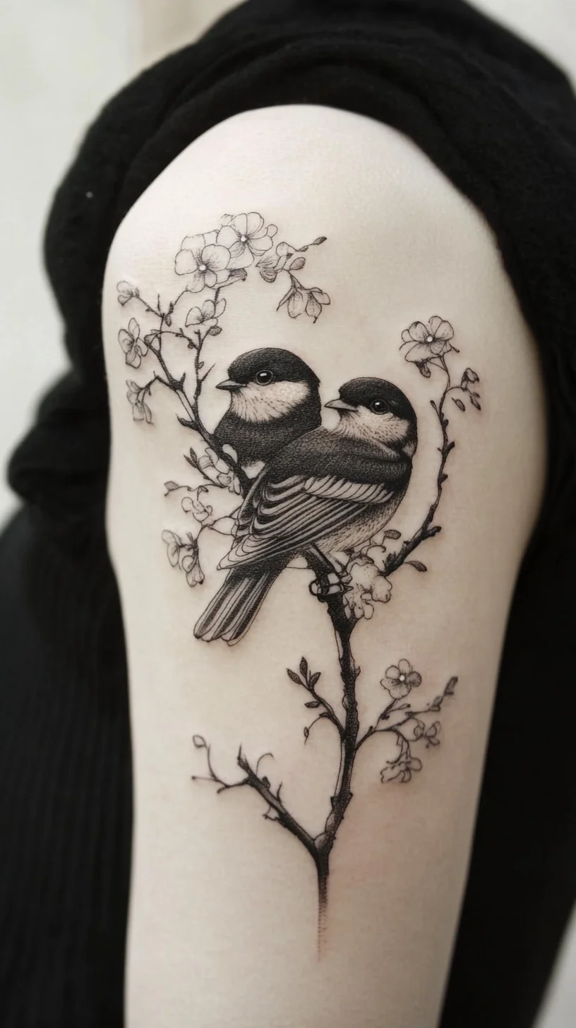 Elegant Avian Harmony: A Delicate Bird Tattoo That Speaks Volumes