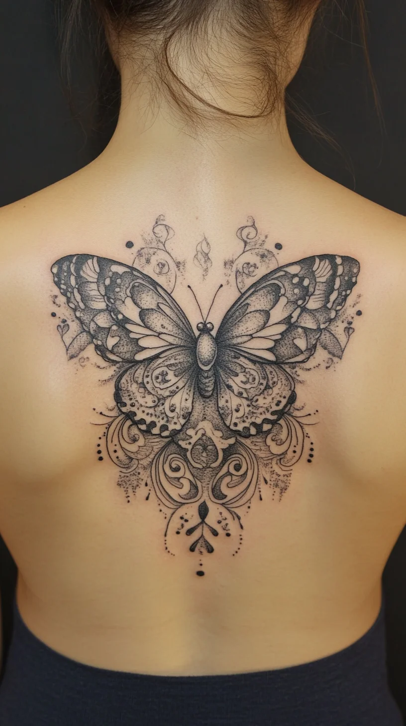 Elegant Butterfly Tattoo: A Timeless Masterpiece for Your Back