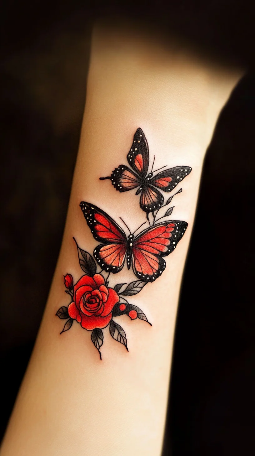 Elegant Floral and Butterfly Tattoo: A Timeless Blend of Beauty and Grace