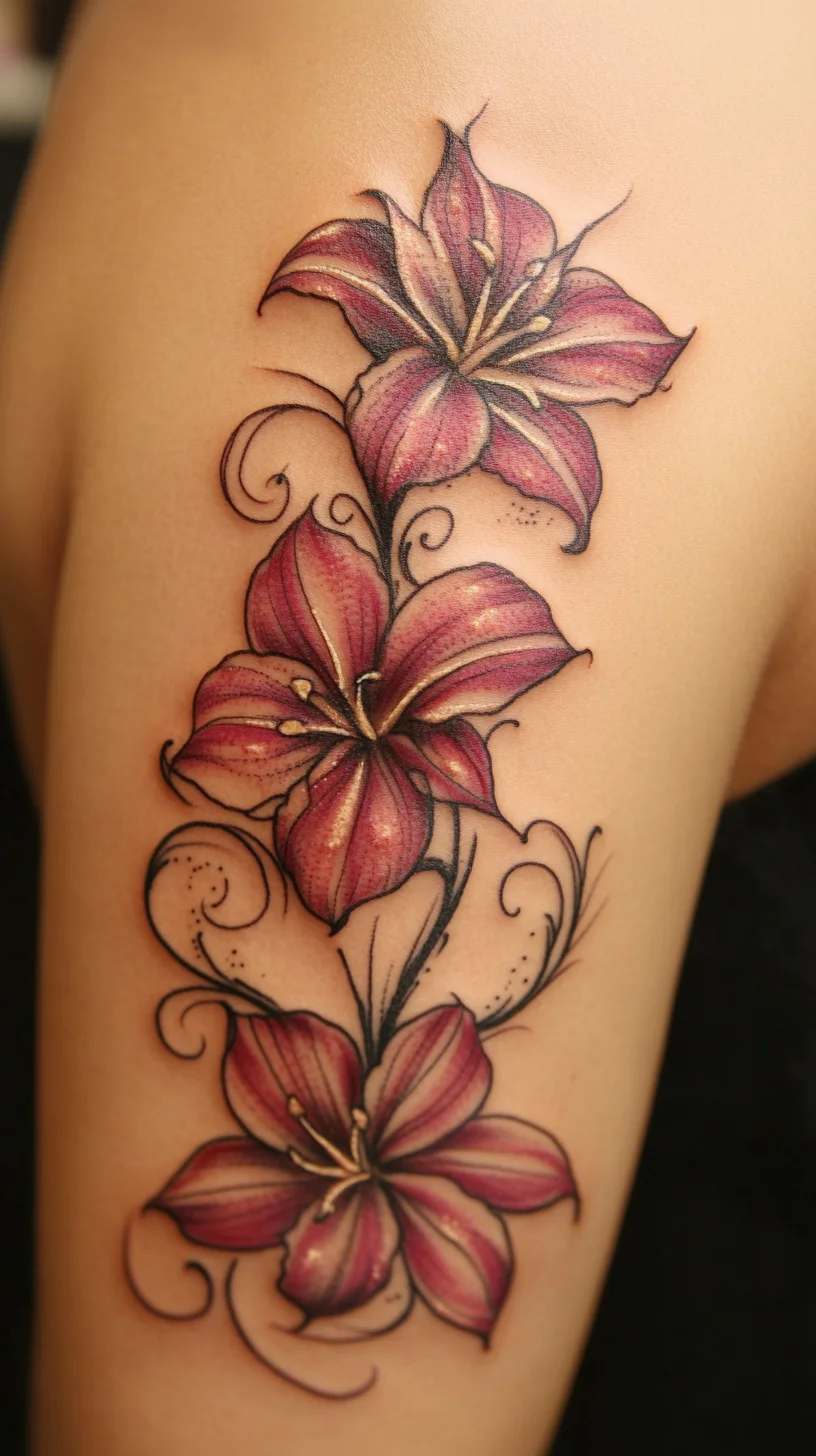 Elegant Floral Elegance: A Stunning Lily Tattoo Design to Elevate Your Style