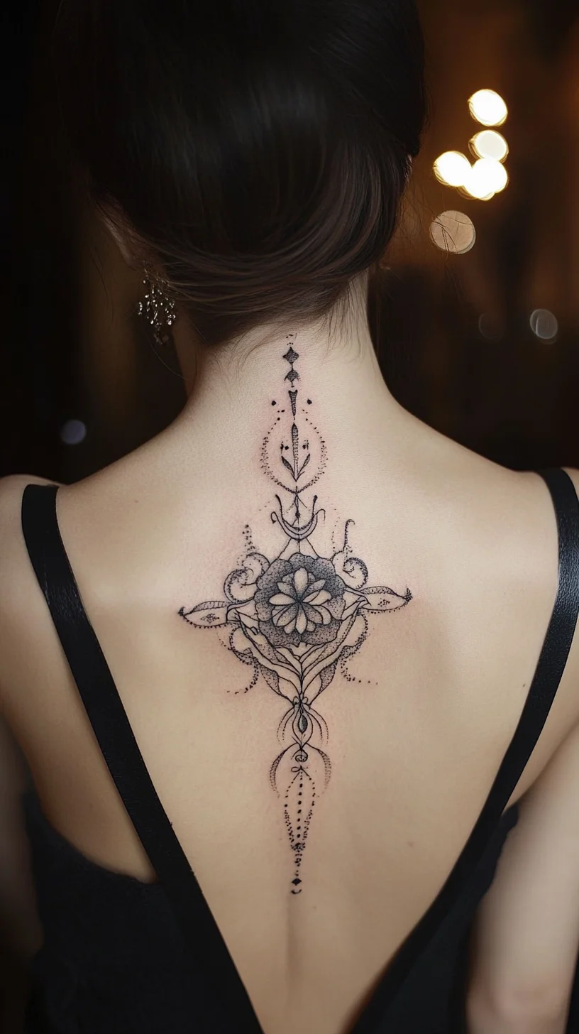 Elegant Floral Mandala Tattoo: A Timeless Statement Piece for Your Back