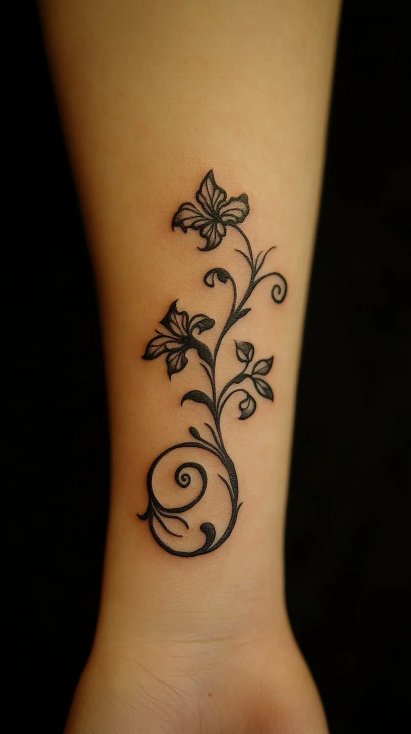 Elegant Floral Swirls: A Timeless Tattoo for Nature Lovers