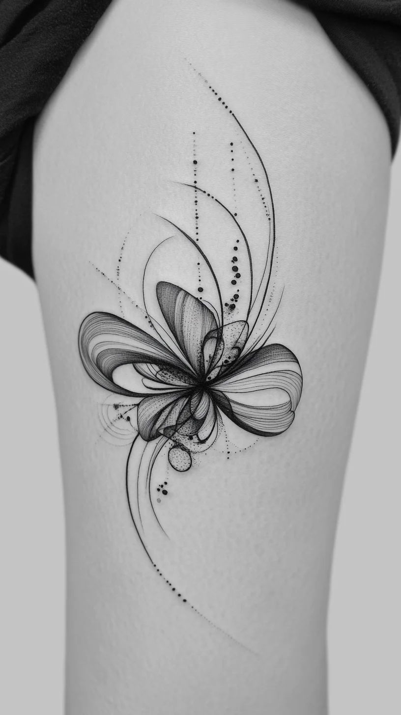 Elegant Floral Whimsy: Embrace the Beauty of Abstract Butterfly Tattoos