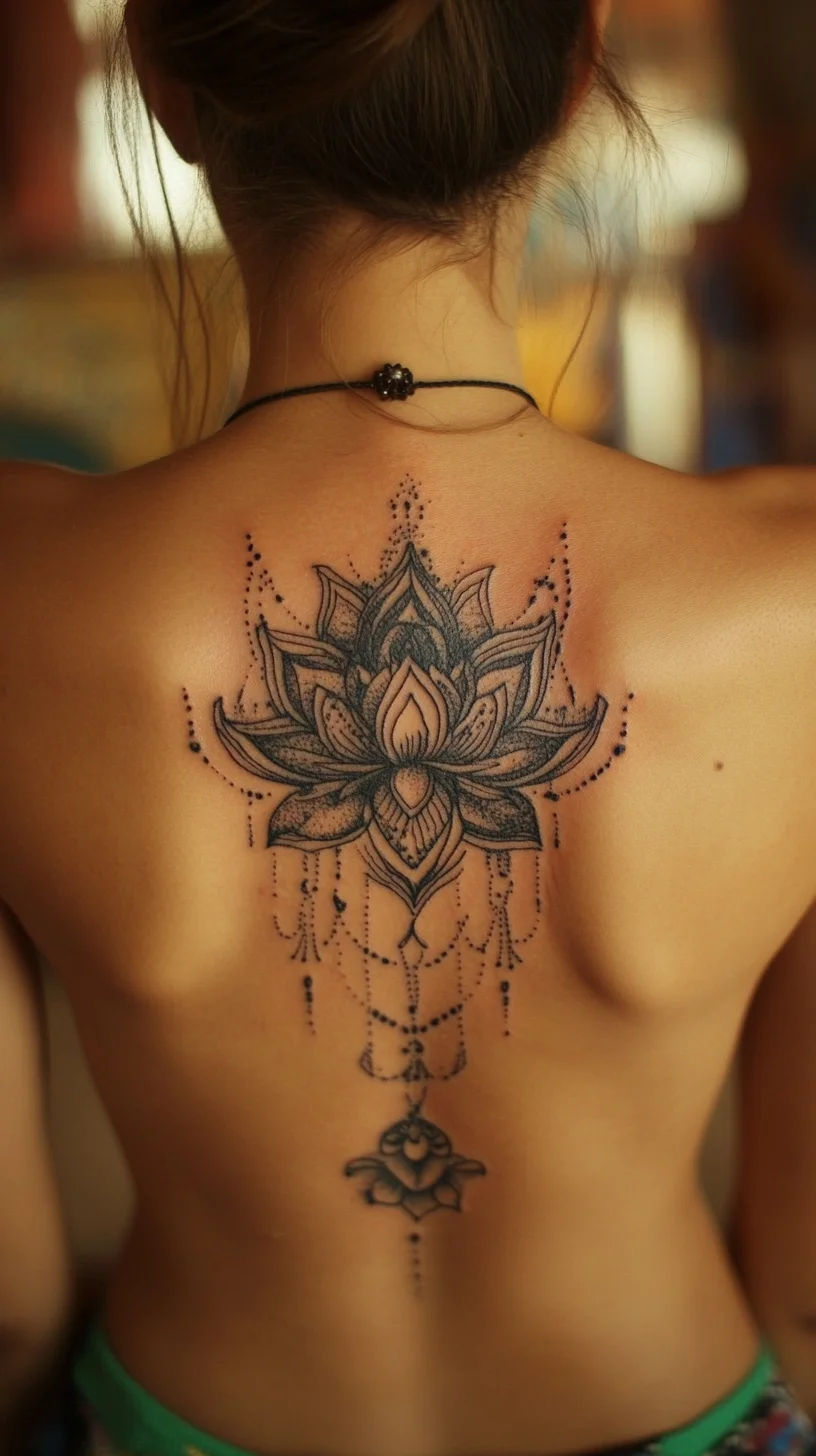 Elevate Your Aesthetic with This Stunning Lotus Flower Back Tattoo