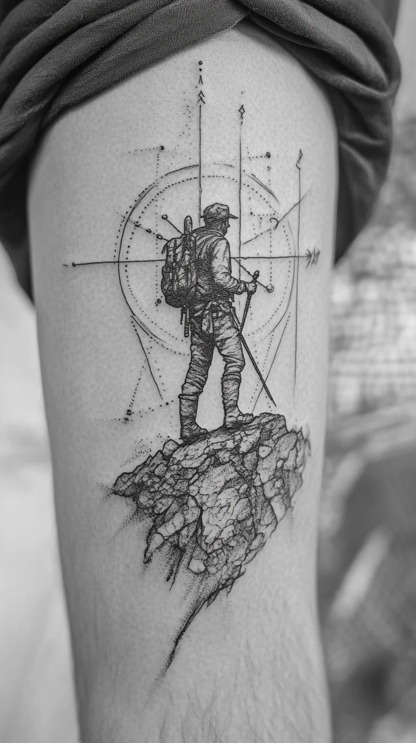 Embrace Adventure with This Striking Adventure-Inspired Tattoo Design