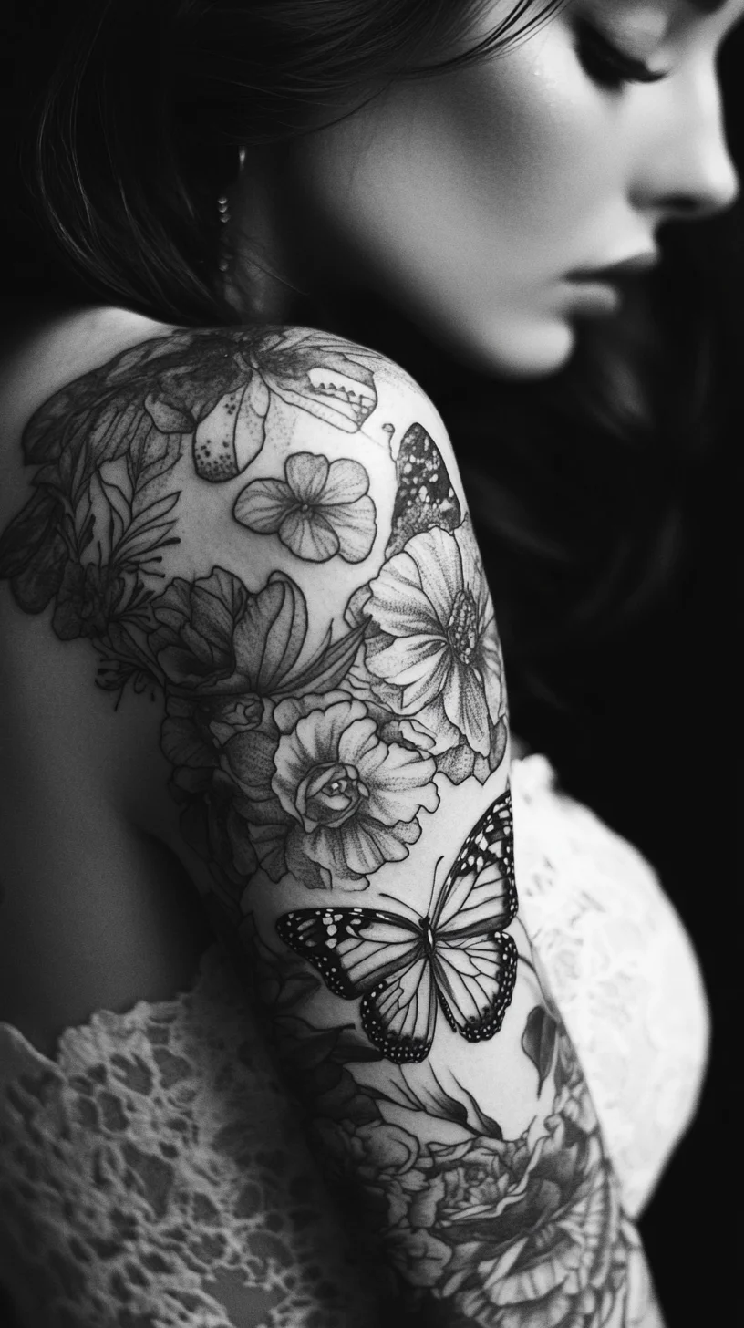 Embrace Elegance with Nature-Inspired Floral and Butterfly Tattoos