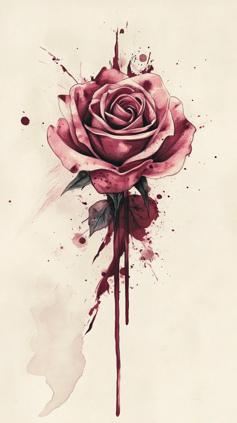 Embrace Elegance with This Stunning Watercolor Rose Tattoo Design