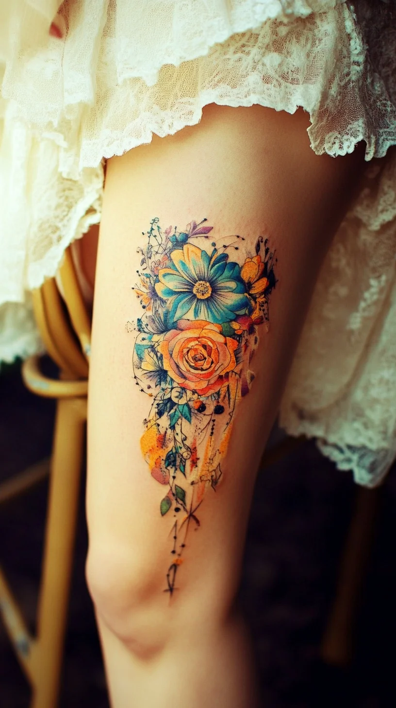 Embrace Floral Elegance: A Tattoo That Blooms with Color and Style