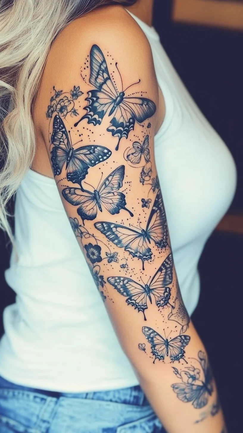 Embrace Freedom: Stunning Butterfly Tattoo Sleeve for a Bold Statement