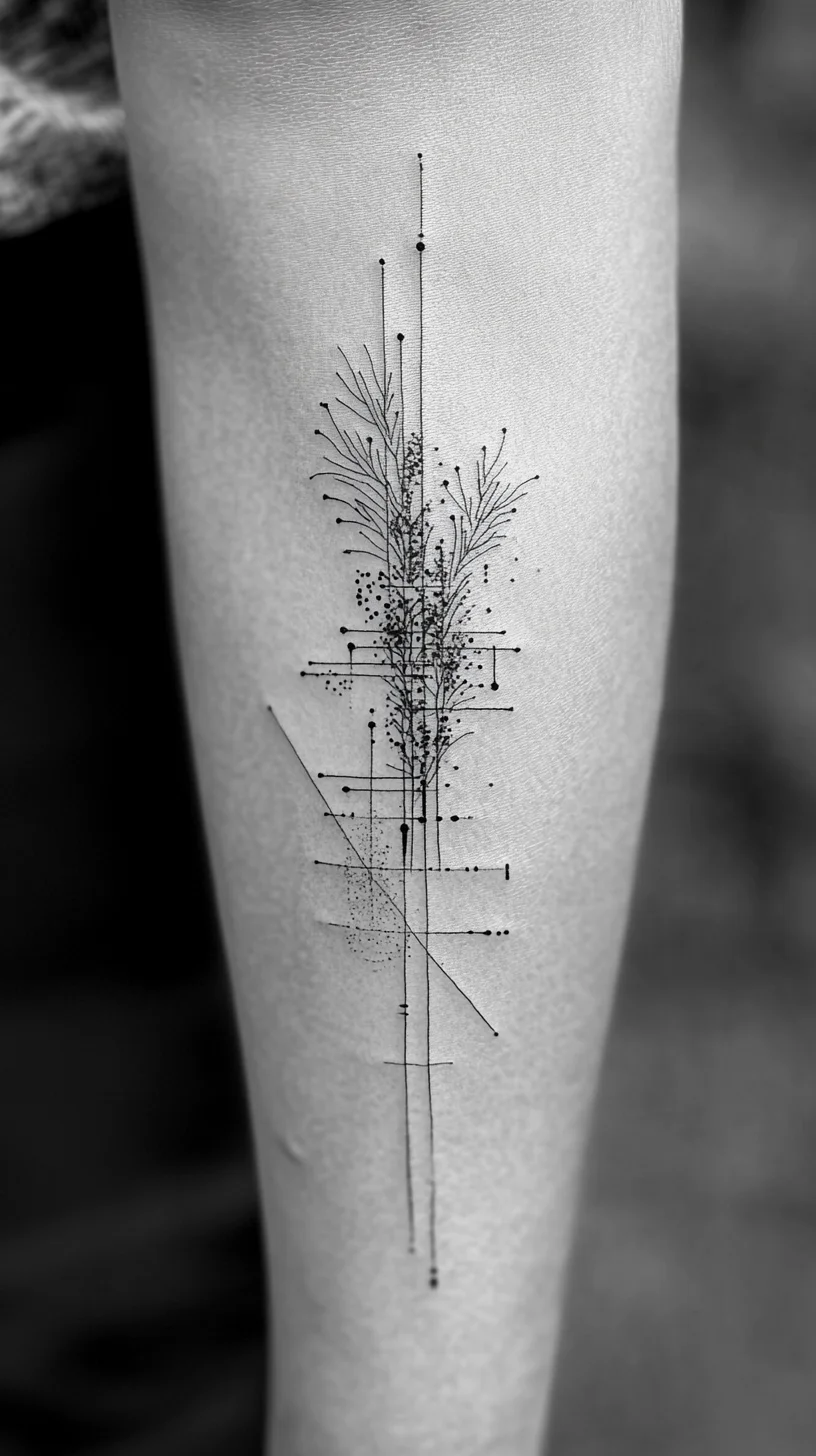 Embrace Minimalism: Geometric and Floral Tattoo Fusion for the Modern Aesthetic