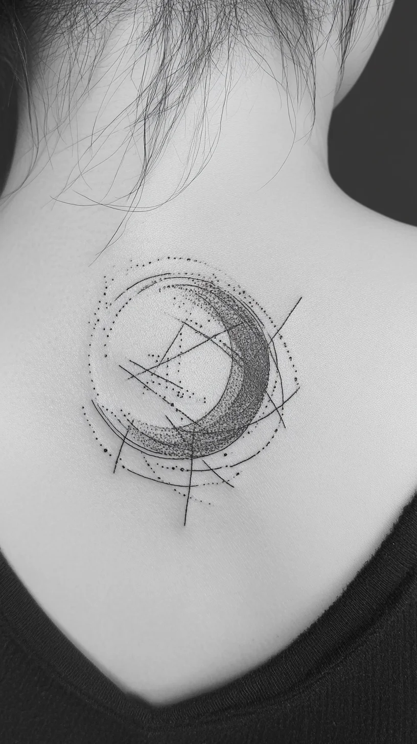 Embrace Minimalism: The Moon and Lines Tattoo for Subtle Elegance