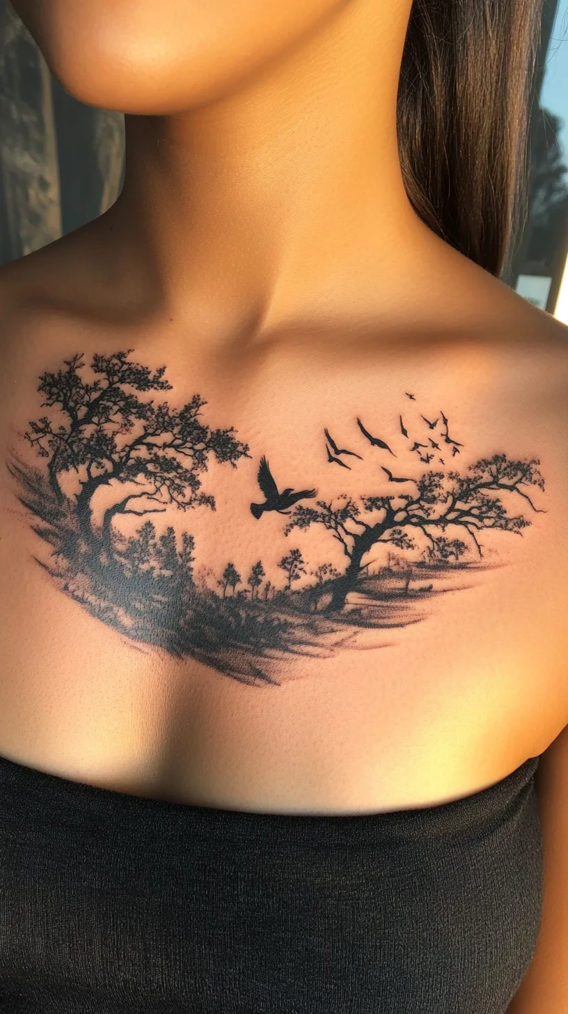 Embrace Nature: Stunning Tree and Bird Tattoo for the Adventurous Spirit