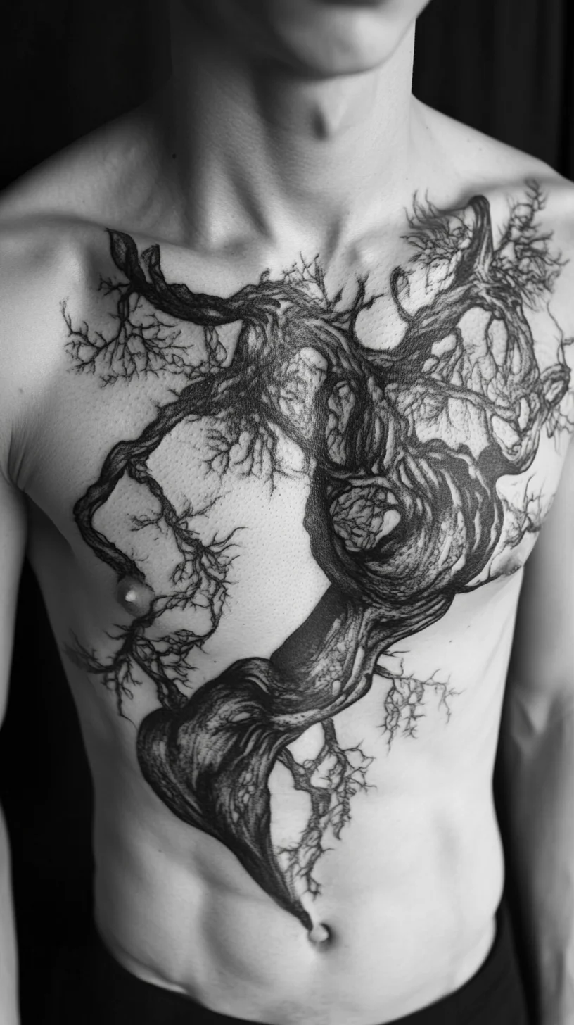 Embrace Nature: The Intricate Black Tree Tattoo for a Bold Statement