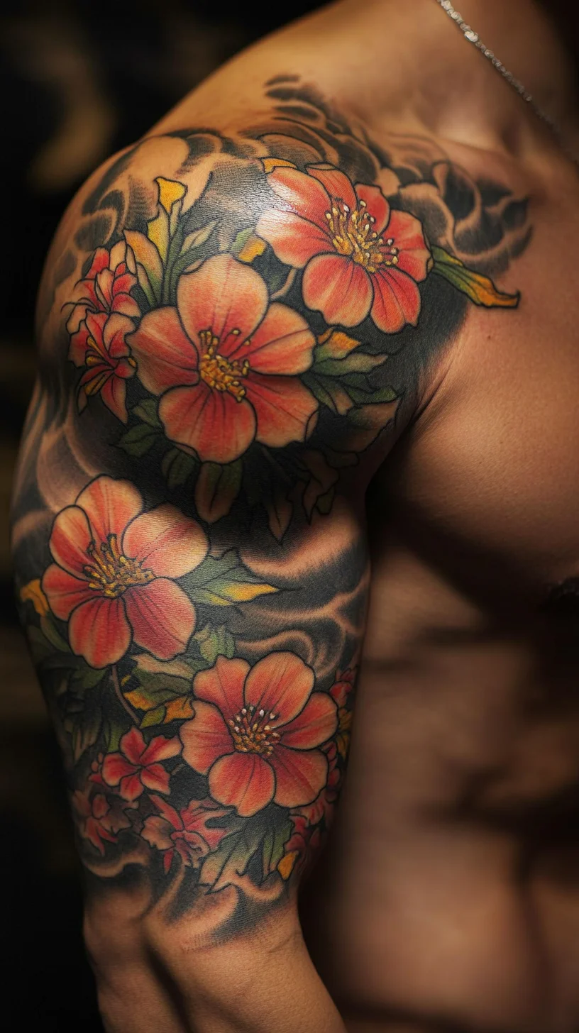 Embrace Nature: Vibrant Floral Tattoo Art Perfect for Bold Expression