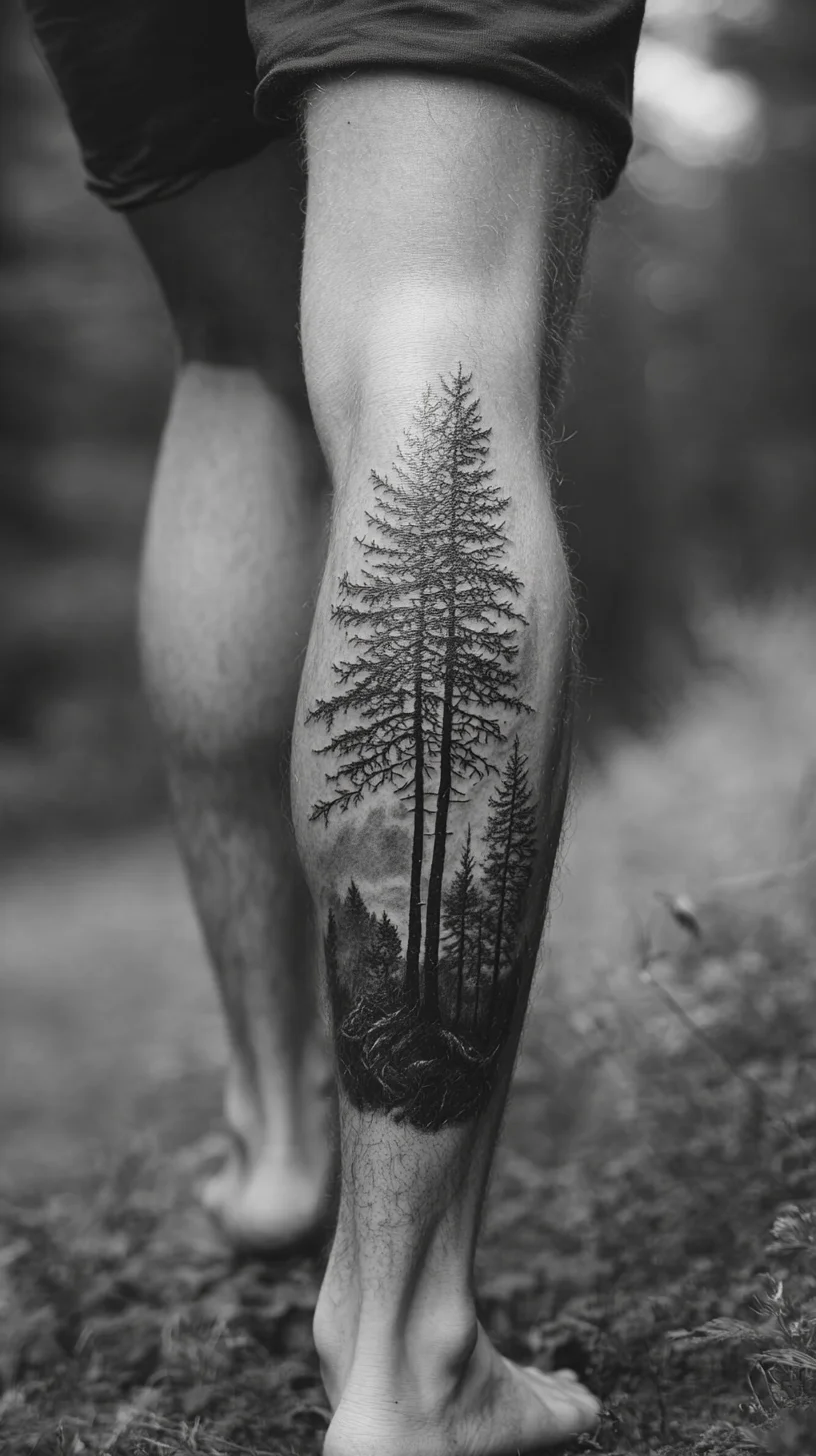 Embrace Nature with Intricate Black and Grey Forest Tattoos