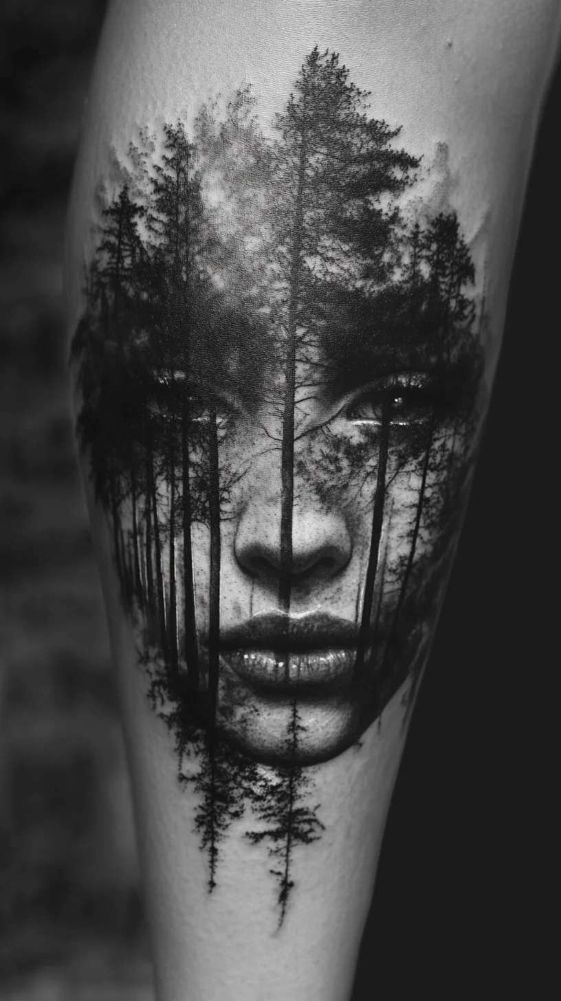 Embrace Nature with Intricate Forest Portrait Tattoos