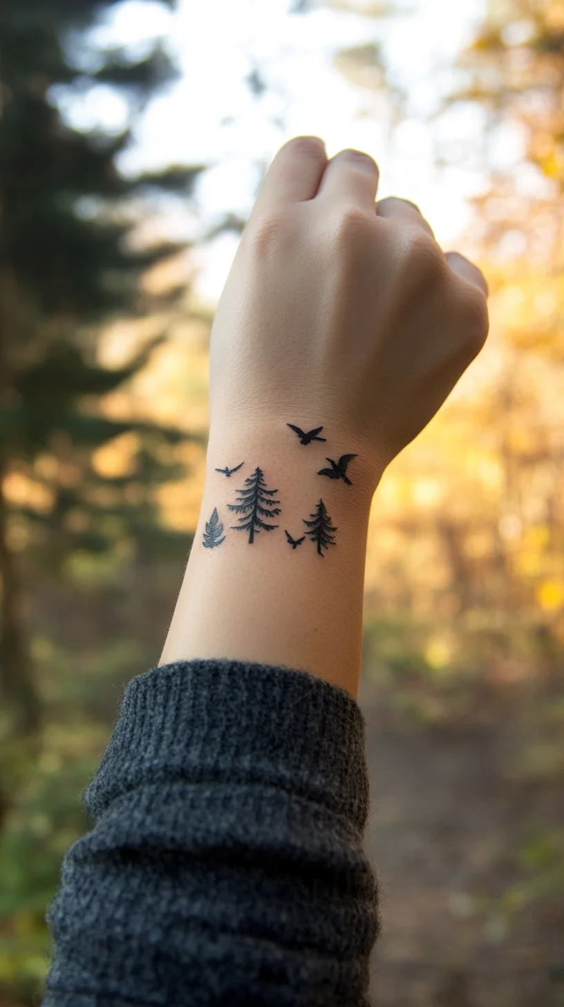 Embrace Nature with This Stunning Forest-Inspired Wrist Tattoo Design