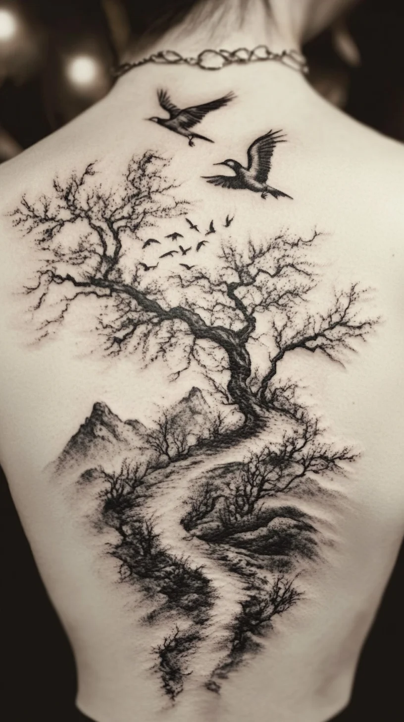 Embrace Nature's Elegance with a Stunning Back Tattoo Design