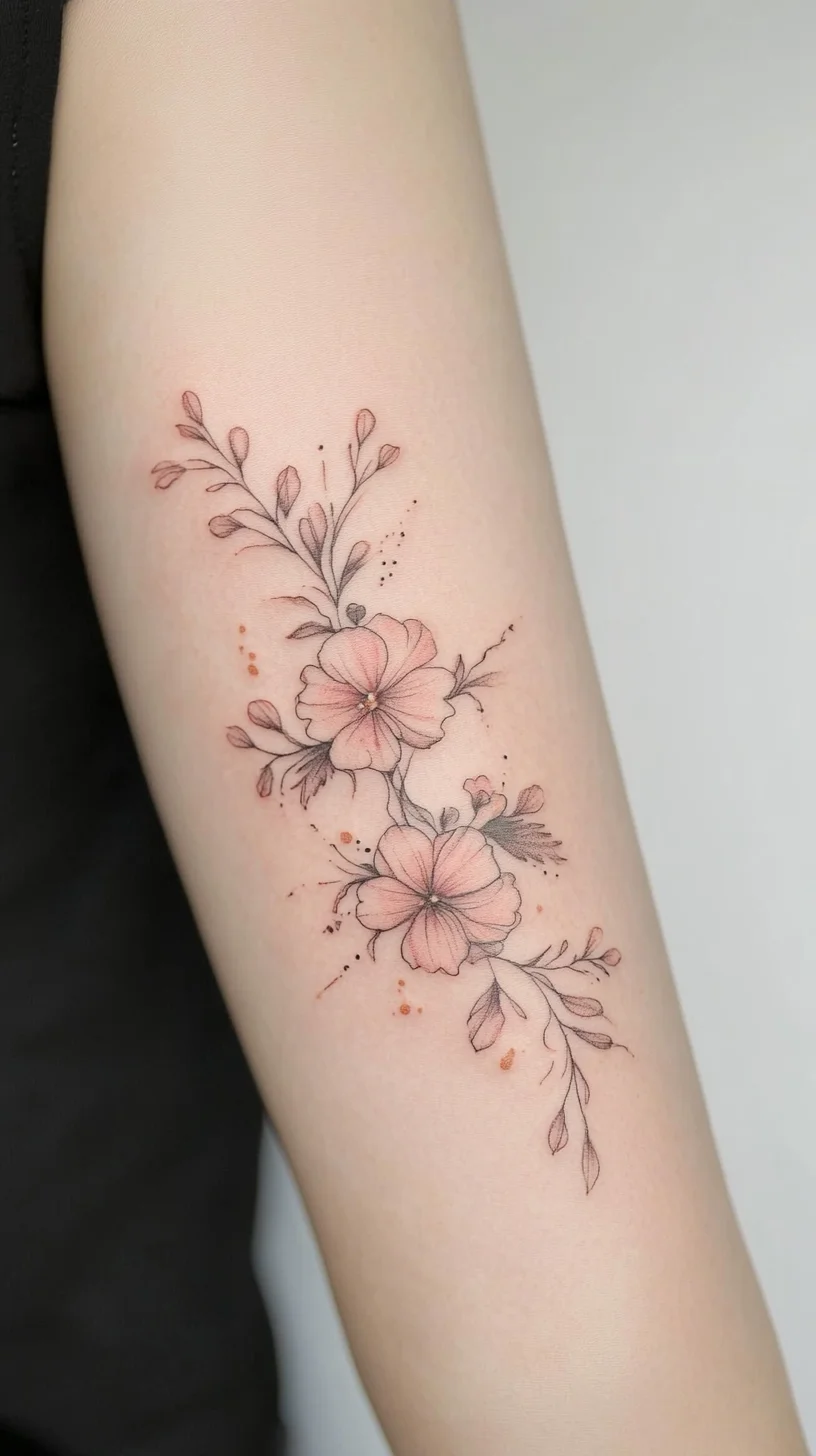 Embrace Nature's Elegance with This Delicate Floral Tattoo Design