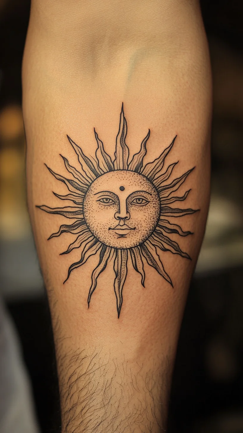 Embrace Radiance: A Stunning Sun Tattoo to Illuminate Your Style