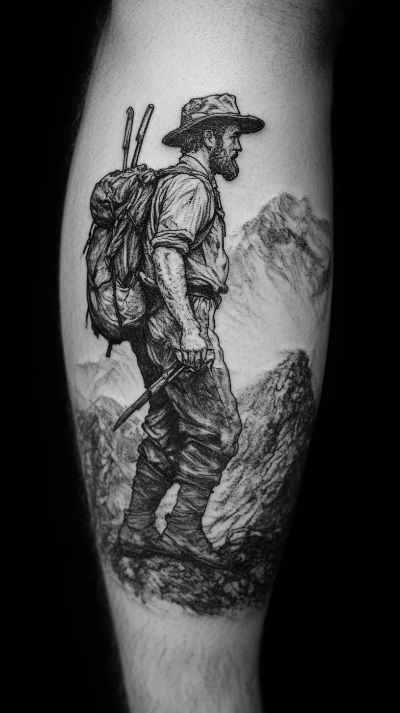 Embrace the Adventure: A Striking Mountaineer Tattoo for the Bold Explorer