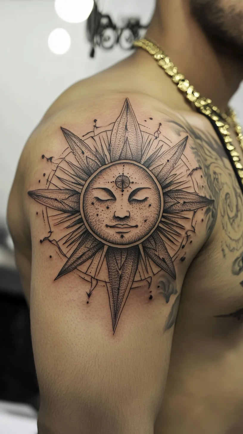 Embrace the Celestial: Stunning Sun-Inspired Tattoo for a Bold Statement